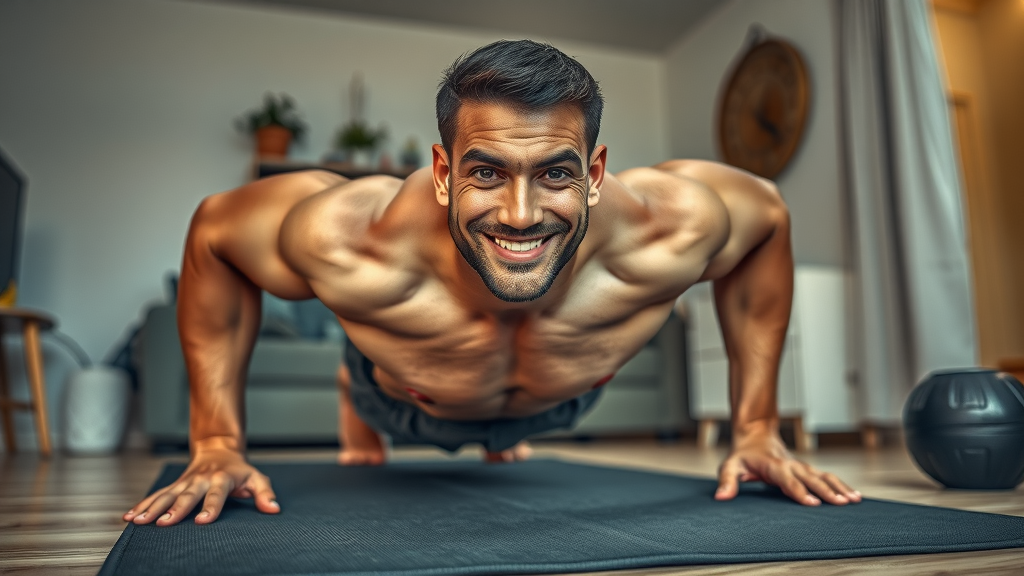 strong man bodyweight push-ups home exercise routines for men