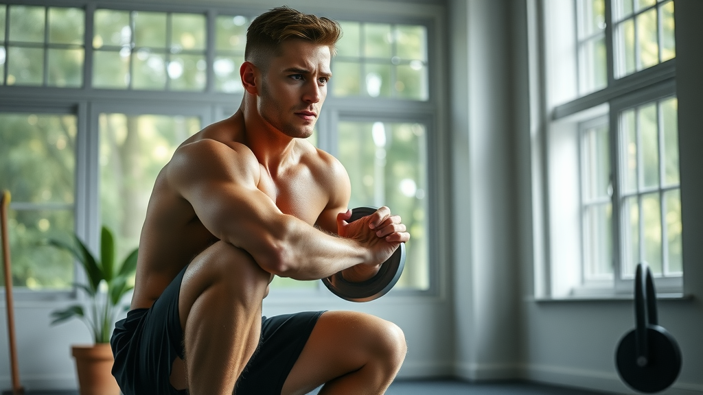 male athlete single-leg squat home exercise routines for men