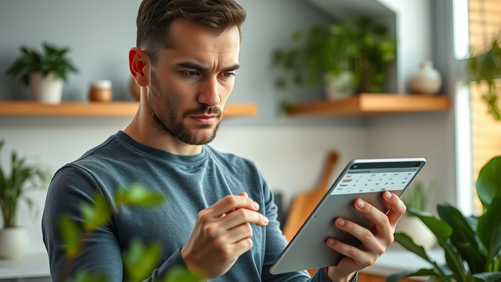 man planning meal plan for men